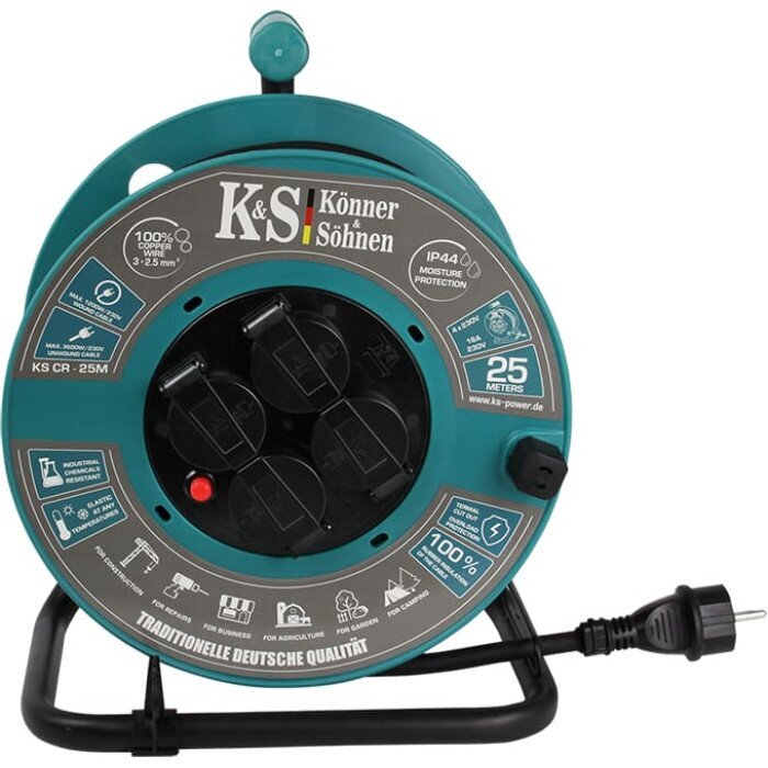 Prailginimo laidas su rite KONNER & SOHNEN KS-CR-25M, 25 m 1 Prailginimo laidas su rite KONNER & SOHNEN KS-CR-25M, 25 m 1