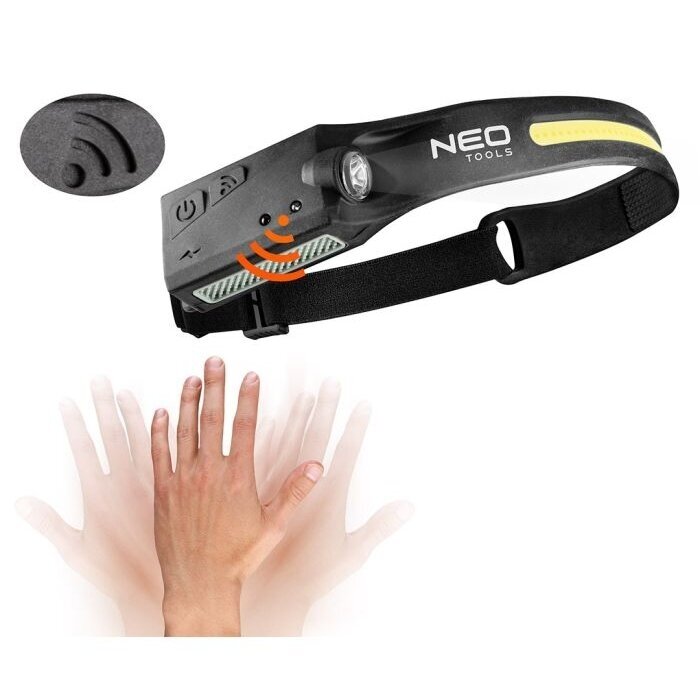 Prožektorius ant galvos Neo tools 99-097, kraunamas USB 4