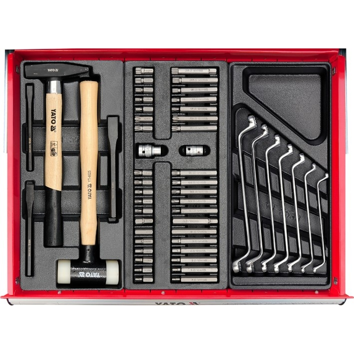 Profesionali įrankių spintelė Yato su 177 įrankiais, 6 stalčiais 8