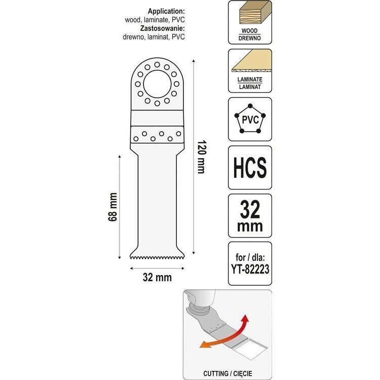 Priedas daugiafunkciniam įrankiui Yato 120mm ilgio (MEDŽIUI, PLASTIKUI) 2 Priedas daugiafunkciniam įrankiui Yato 120mm ilgio (MEDŽIUI, PLASTIKUI) 2