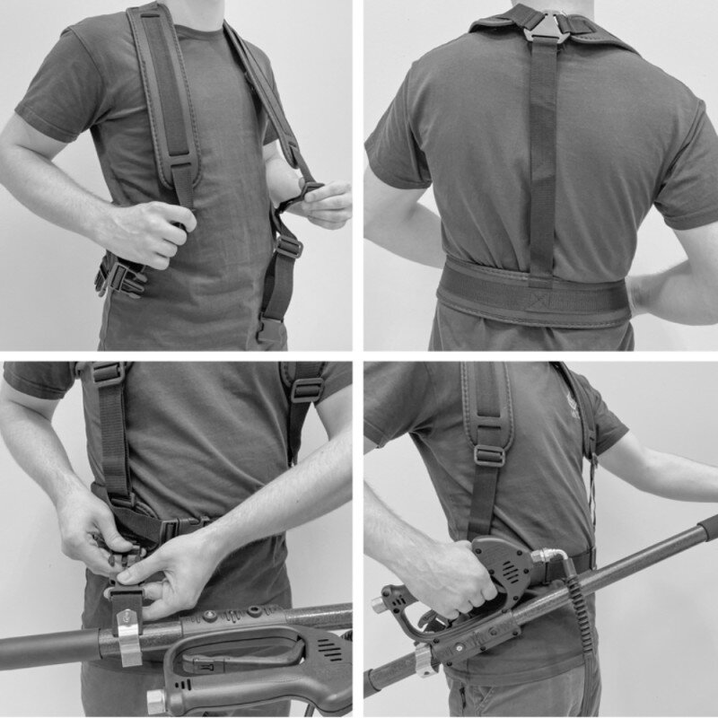 Prailginami diržai „Kuprinė" fasadų plovimo ieties prilaikymui R+M 1