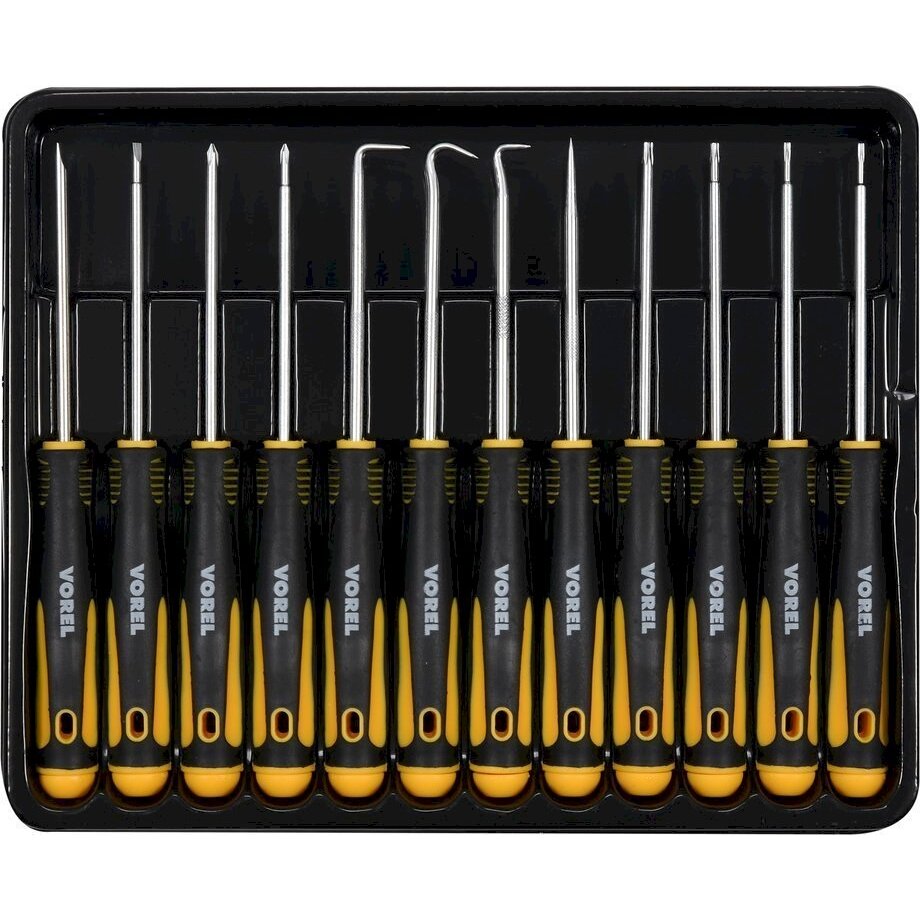 Precizinių atsuktuvų ir kabliukų rnkinys | 12 vnt. (64555)