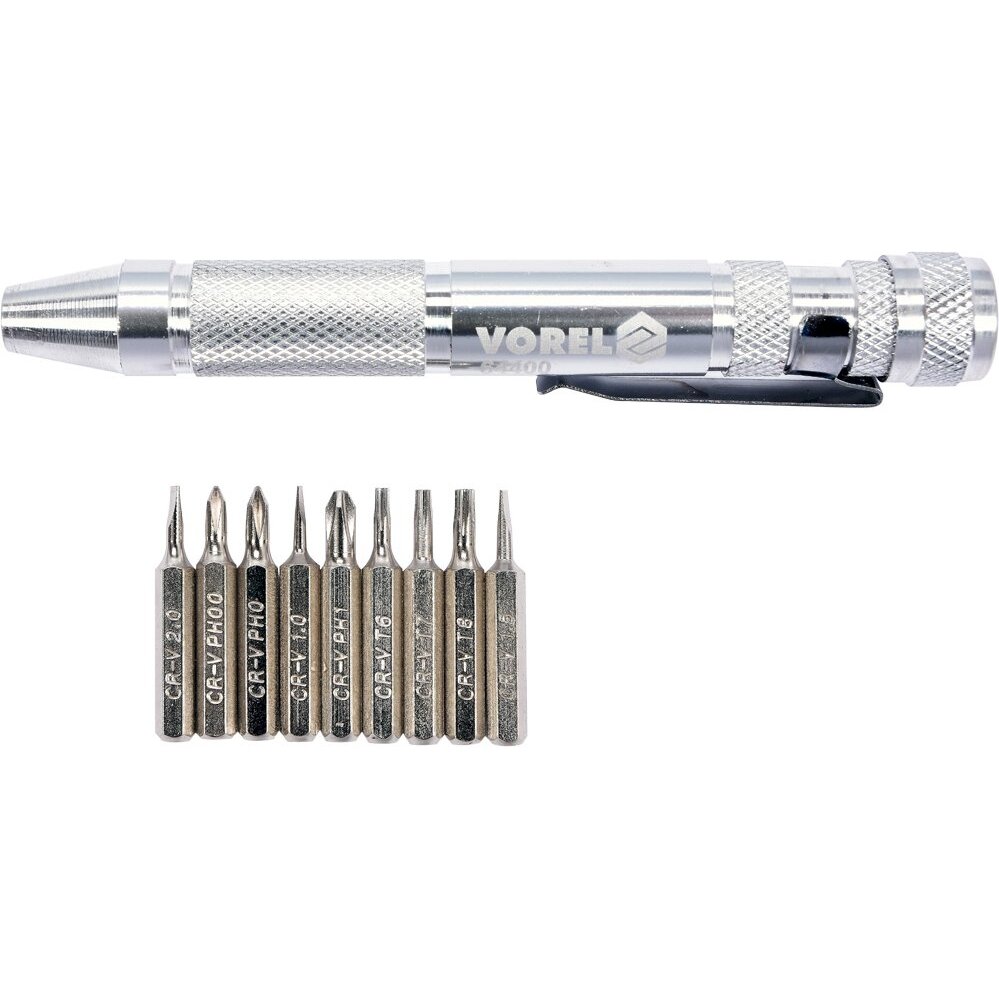 Precizinių antgalių rinkinys | reversinė rankena | 10 vnt. (64400)