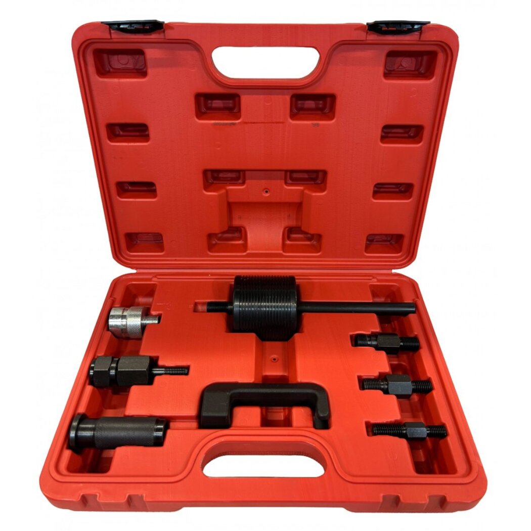 Purkštukų iškalėjų rinkinys su atbuliniu plaktuku ir adapteriais | 9 vnt. (XC8717R)