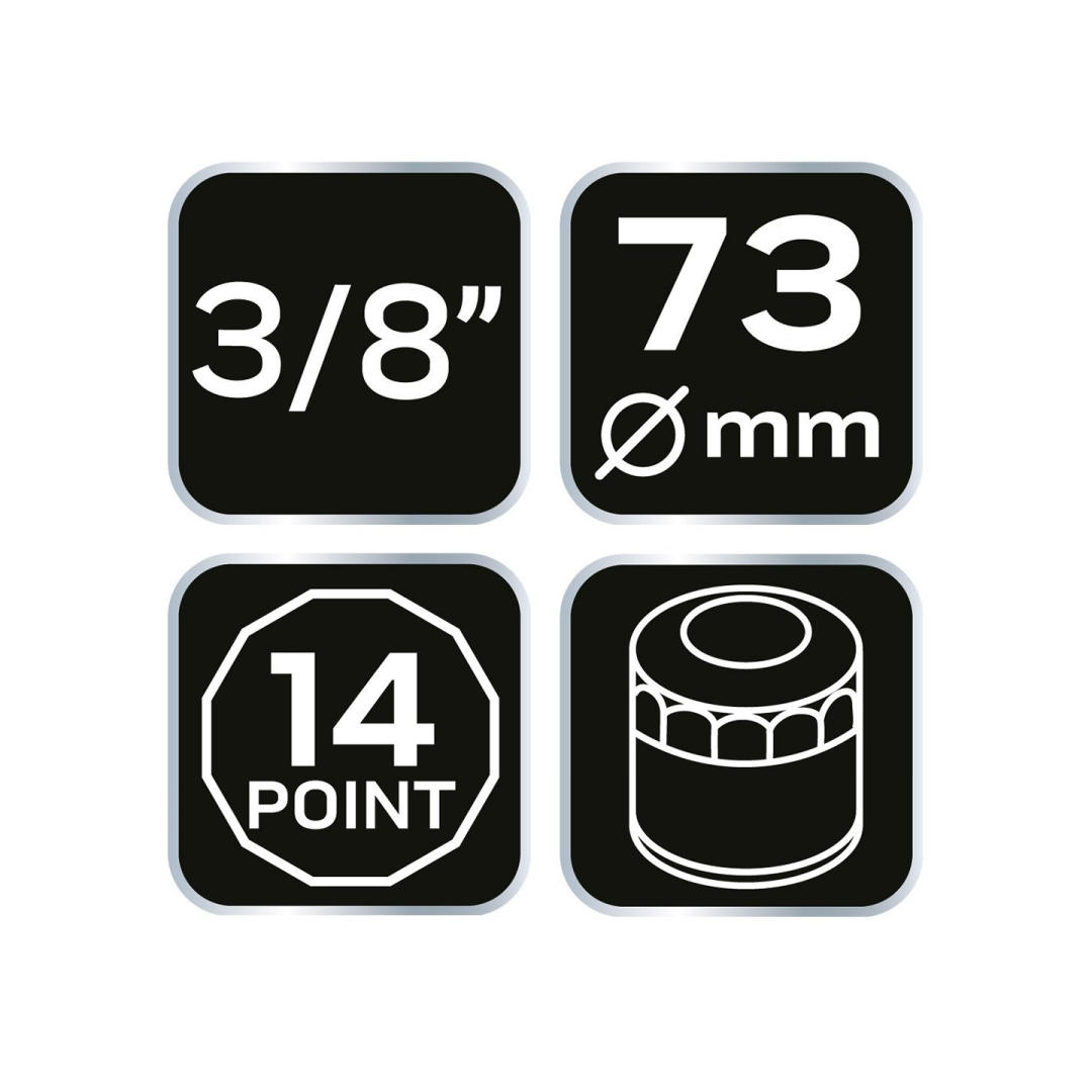 Puodelio tipo alyvos filtro veržliaraktis 73 mm, 14-taškų 7 Puodelio tipo alyvos filtro veržliaraktis 73 mm, 14-taškų 7