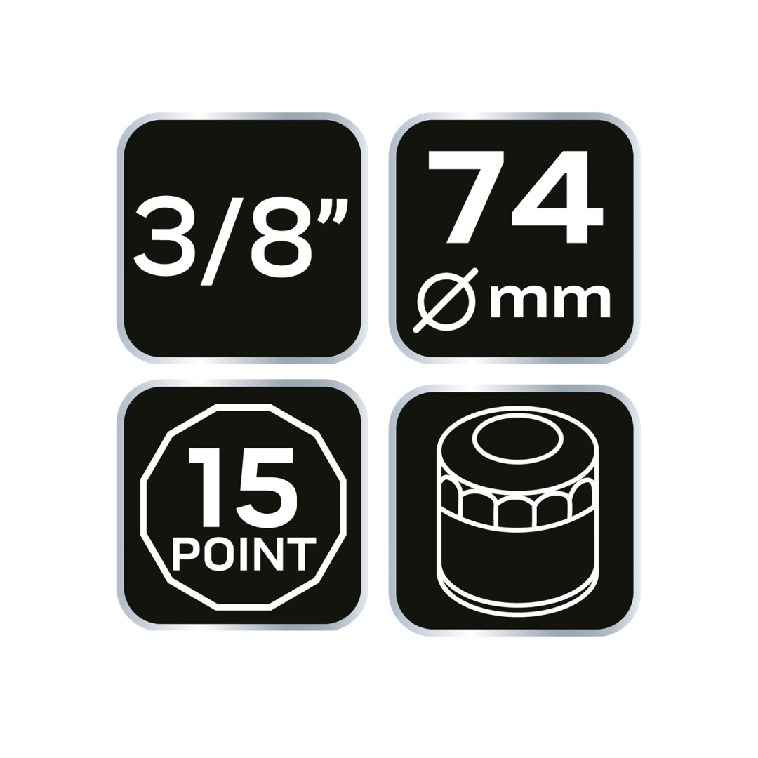 Puodelio tipo alyvos filtro veržliaraktis  74 mm, 15-taškų 7