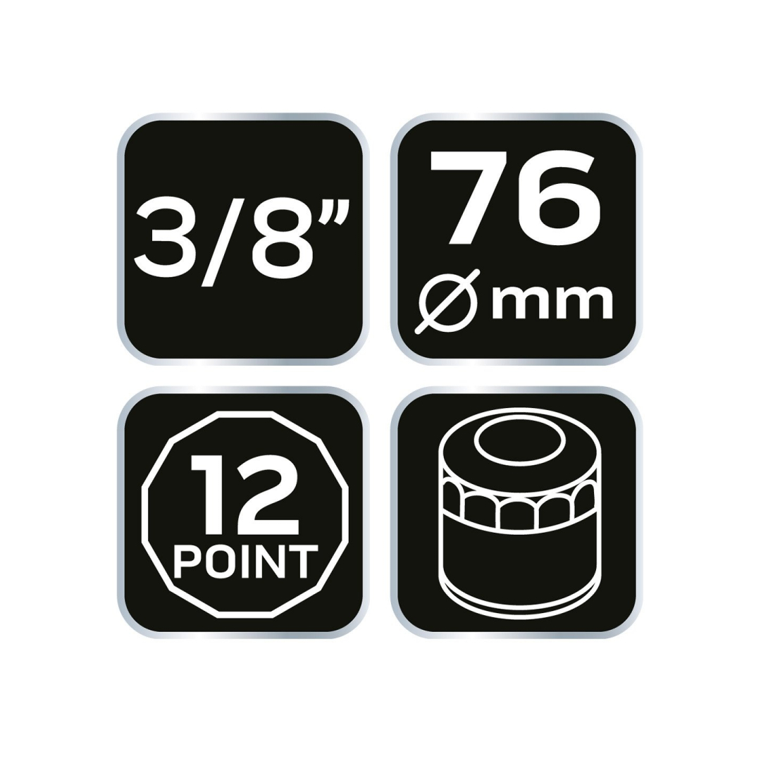 Puodelio tipo alyvos filtro veržliaraktis 76 mm, 12-taškų 7 Puodelio tipo alyvos filtro veržliaraktis 76 mm, 12-taškų 7