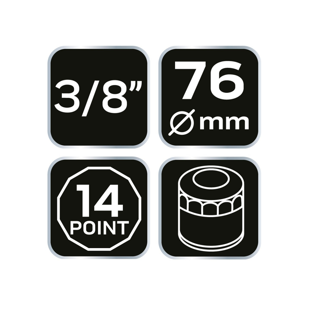 Puodelio tipo alyvos filtro veržliaraktis 76 mm, 14-taškų 7 Puodelio tipo alyvos filtro veržliaraktis 76 mm, 14-taškų 7