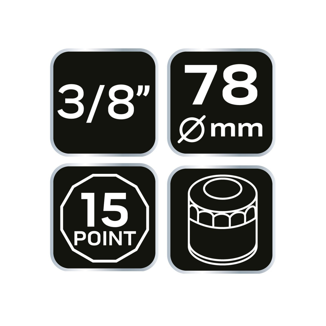 Puodelio tipo alyvos filtro veržliaraktis 78 mm, 15-taškų 7 Puodelio tipo alyvos filtro veržliaraktis 78 mm, 15-taškų 7