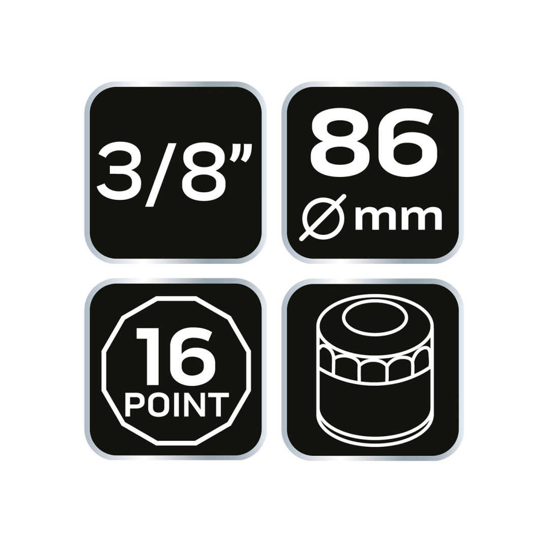 Puodelio tipo alyvos filtro veržliaraktis 86 mm, 16-taškų 7 Puodelio tipo alyvos filtro veržliaraktis 86 mm, 16-taškų 7