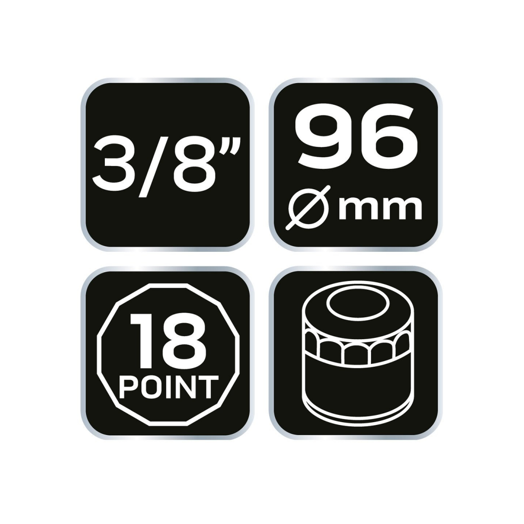 Puodelio tipo alyvos filtro veržliaraktis 96 mm, 18-taškų 7 Puodelio tipo alyvos filtro veržliaraktis 96 mm, 18-taškų 7