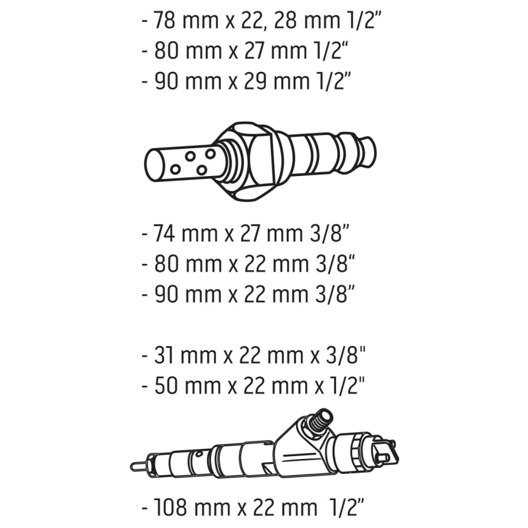 Purkštuvo / deguonies jutiklio lizdas, 10 vnt. rinkinys 6 Purkštuvo / deguonies jutiklio lizdas, 10 vnt. rinkinys 6