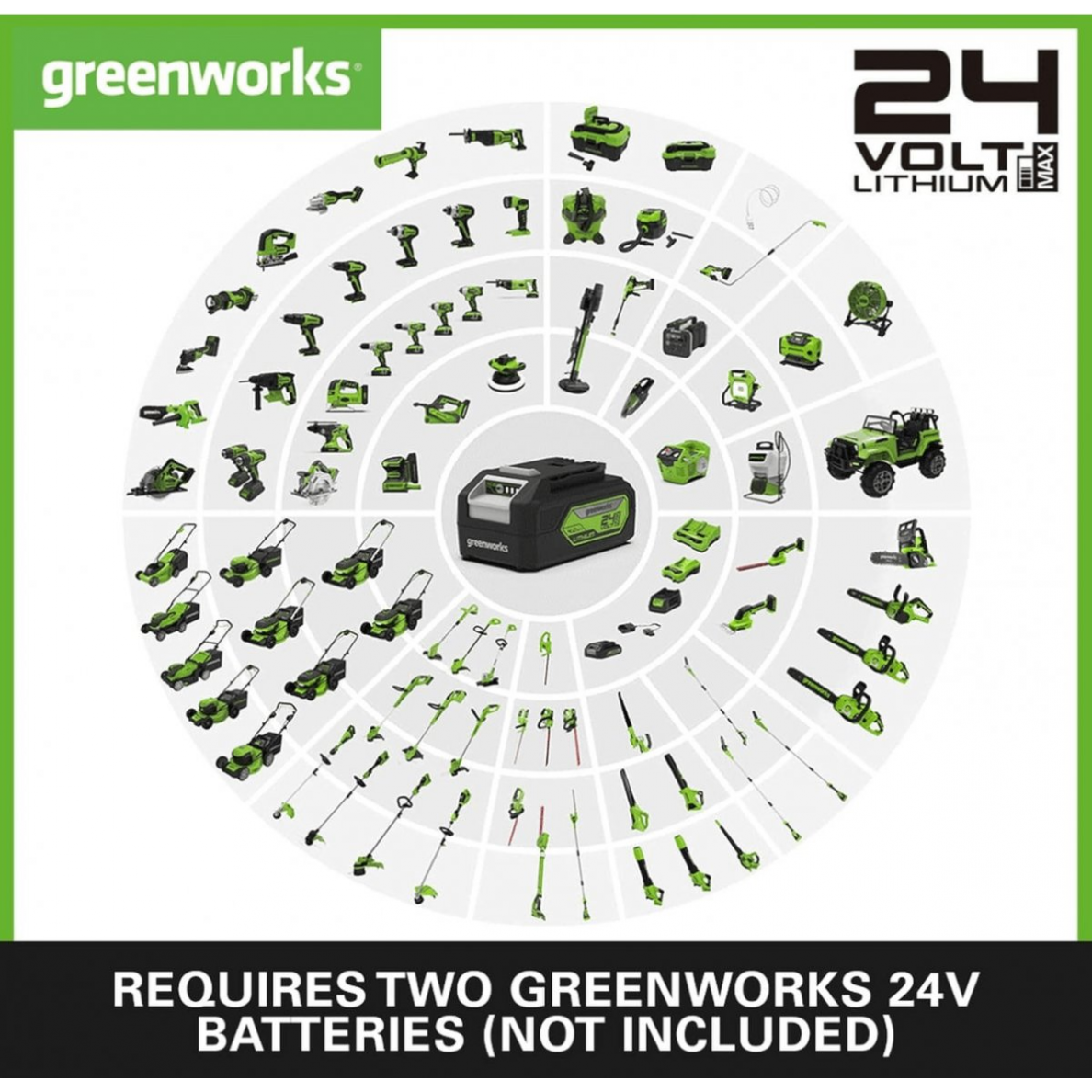 Akumuliatorinis lapų pūstuvas Greenworks gd24x2abk2x, 48V (2X24V) 4