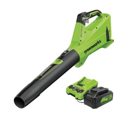 Akum. lapų pūstuvas Greenworks BL24L411-01, BL (4Ah + kr) 24V Akum. lapų pūstuvas Greenworks BL24L411-01, BL (4Ah + kr) 24V