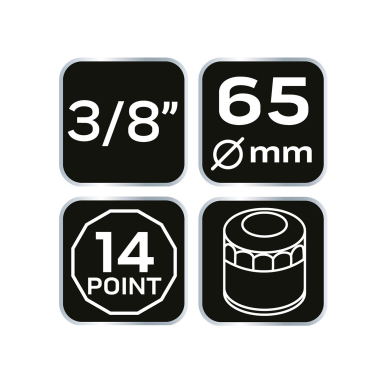 Puodelio tipo alyvos filtro veržliaraktis  65 mm, 14-taškų 7