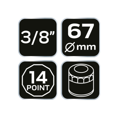 Puodelio tipo alyvos filtro veržliaraktis 67 mm, 14-taškų 7 Puodelio tipo alyvos filtro veržliaraktis 67 mm, 14-taškų 7