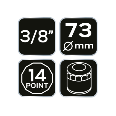 Puodelio tipo alyvos filtro veržliaraktis 73 mm, 14-taškų 7 Puodelio tipo alyvos filtro veržliaraktis 73 mm, 14-taškų 7