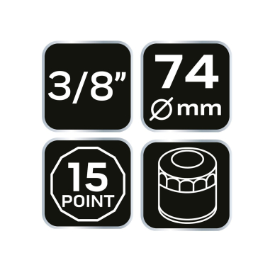 Puodelio tipo alyvos filtro veržliaraktis 74 mm, 15-taškų 7 Puodelio tipo alyvos filtro veržliaraktis 74 mm, 15-taškų 7
