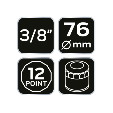 Puodelio tipo alyvos filtro veržliaraktis 76 mm, 12-taškų 7 Puodelio tipo alyvos filtro veržliaraktis 76 mm, 12-taškų 7