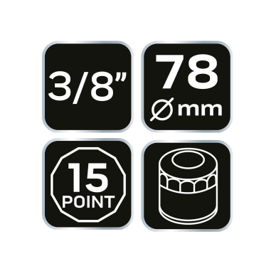 Puodelio tipo alyvos filtro veržliaraktis  78 mm, 15-taškų 7