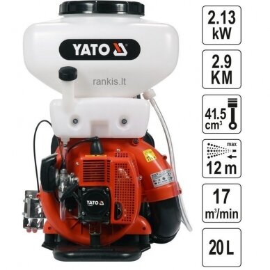 Purkštuvas benzininis | 20L / 2,9 kM (YT-86240) 1 Purkštuvas benzininis | 20L / 2,9 kM (YT-86240) 1