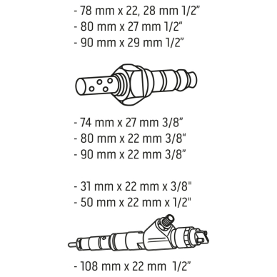 Purkštuvo / deguonies jutiklio lizdas, 10 vnt. rinkinys 6 Purkštuvo / deguonies jutiklio lizdas, 10 vnt. rinkinys 6