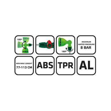 Purškimo antgalis, teleskopinis, 10 funkcijų 30colio-44colio 8 Purškimo antgalis, teleskopinis, 10 funkcijų 30colio-44colio 8