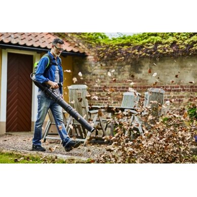 Akumuliatorinis lapų pūstuvas - kuprinė Greenworks GD60BPB, 60 V, (tik įrankis) 4 Akumuliatorinis lapų pūstuvas - kuprinė Greenworks GD60BPB, 60 V, (tik įrankis) 4