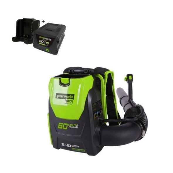 PŪSTUVAS-KUPRINĖ Greenworks GD60BPBK4, 60V (su 4Ah akumuliatoriumi ir krovikliu) 1