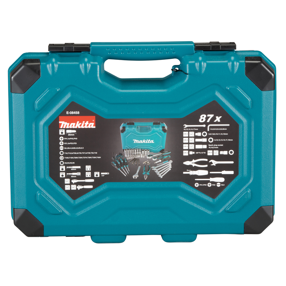 RANKINIŲ ĮRANKIŲ RINKINYS Makita E-08458, 87 vnt. 1
