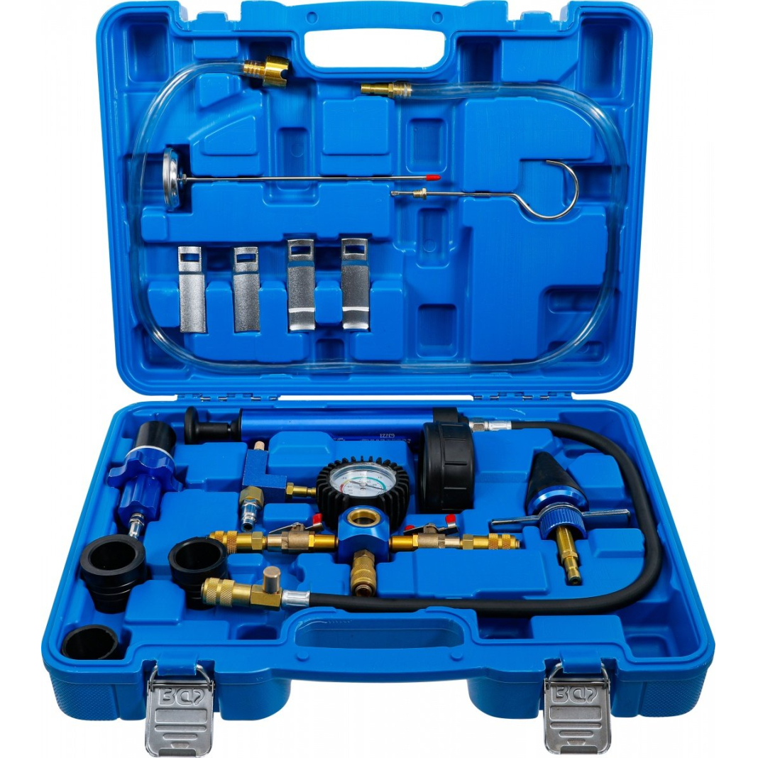 Radiatoriaus sistemos slėgio bandymo ir užpildymo įrankių rinkinys | 13 vnt. (74405)