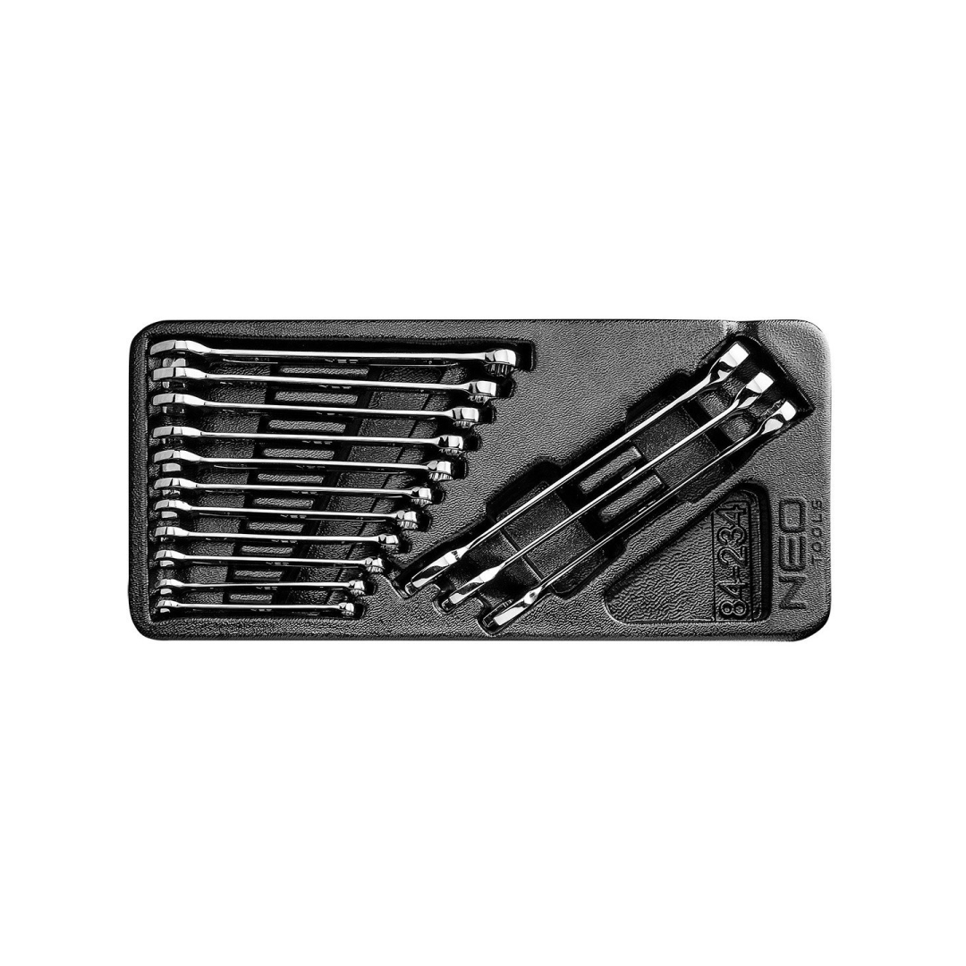 Raktai plokščia-kilpiniai rinkinys 14 vnt., 6-19mm Raktai plokščia-kilpiniai rinkinys 14 vnt., 6-19mm