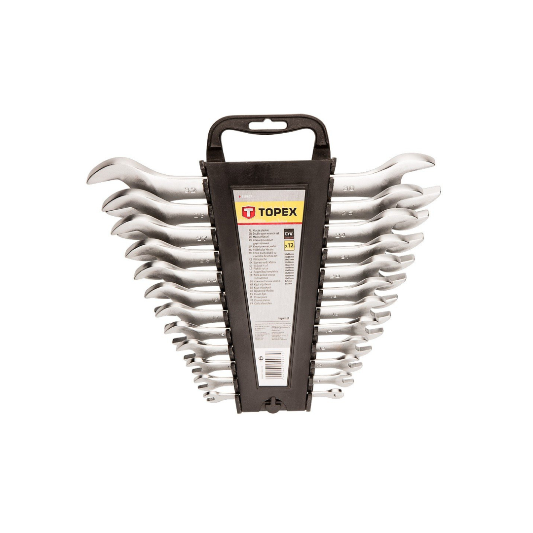 Raktai plokšti, komplekte 12 vienetų, 6 - 32 mm Raktai plokšti, komplekte 12 vienetų, 6 - 32 mm