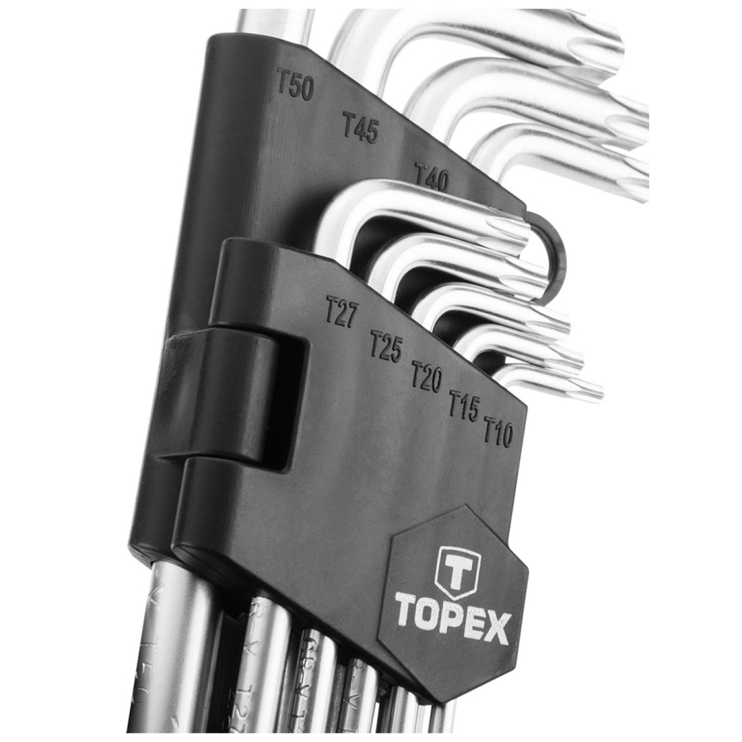 Raktai Torx , T10-T50, komplekte 9 vnt. 4 Raktai Torx , T10-T50, komplekte 9 vnt. 4