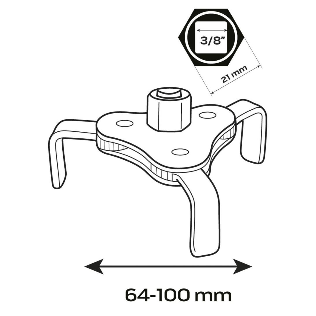 Raktas tepalo filtrui 64-100mm 5