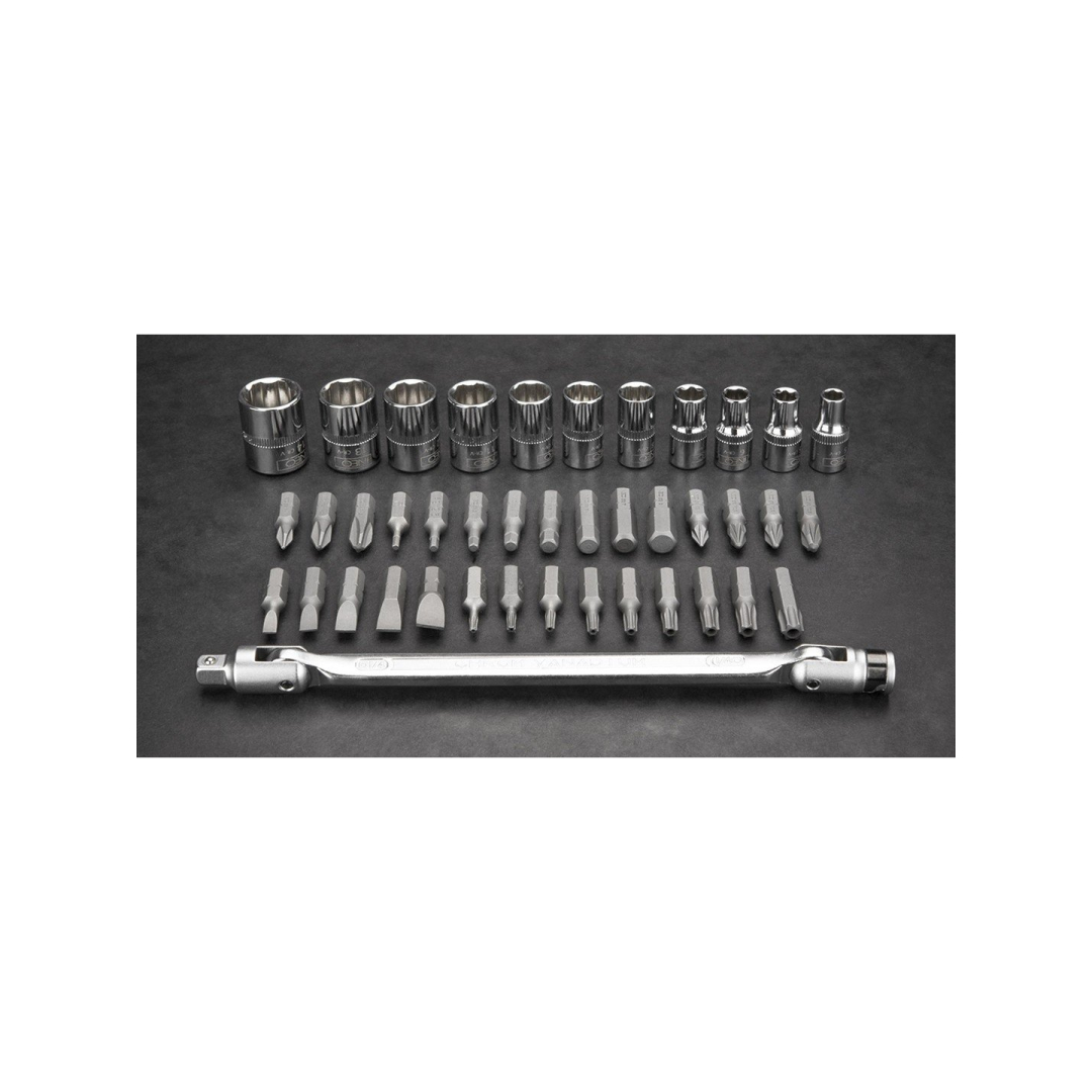 Raktas+galvutės ir antgaliai x41 vnt. 1/4" 3