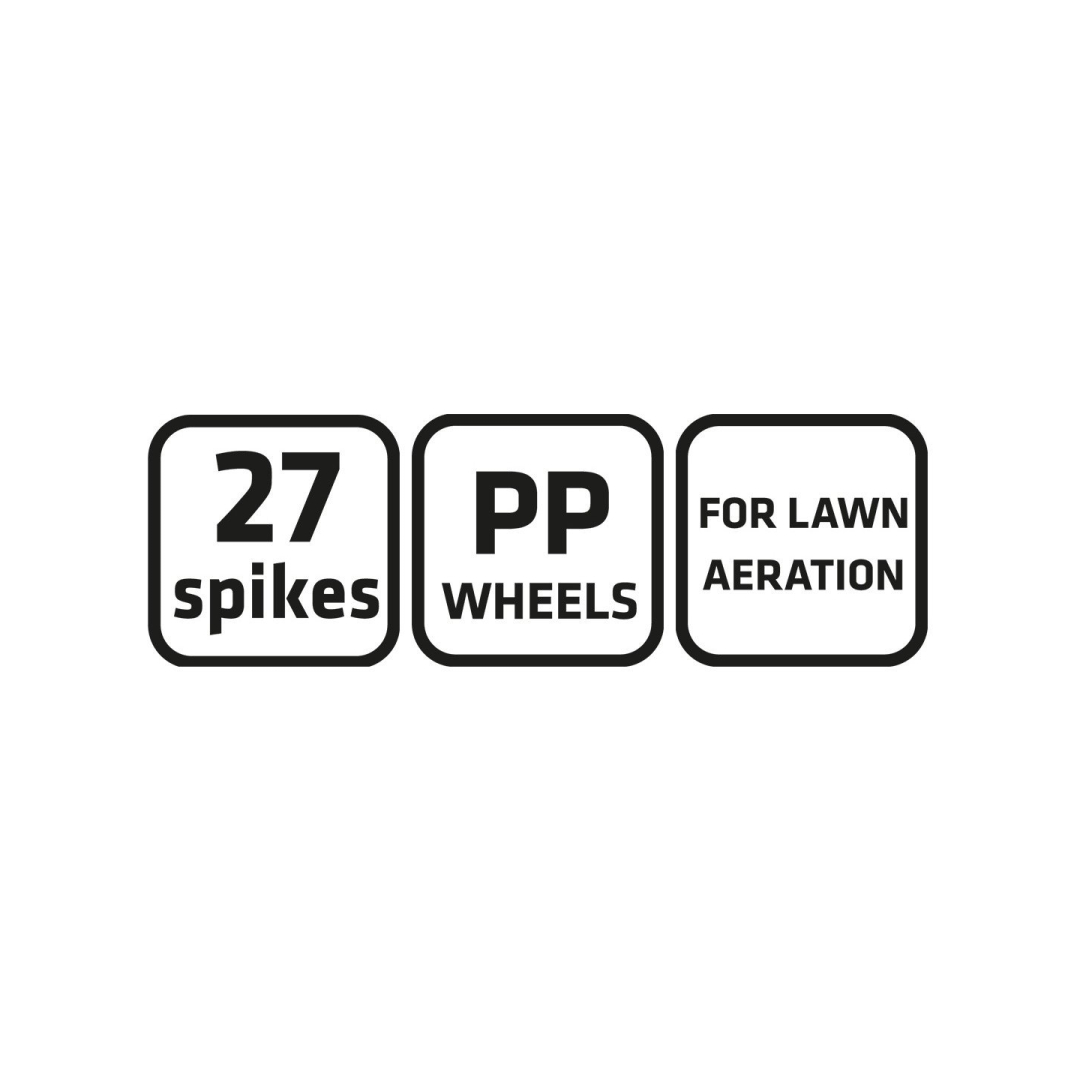 Rankinis aeratorius, vejos volelis skarifikatorius 27 smaigaliai, skersmuo 15cm 8 Rankinis aeratorius, vejos volelis skarifikatorius 27 smaigaliai, skersmuo 15cm 8