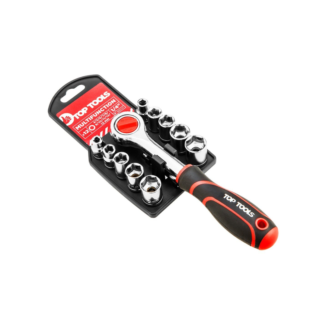 Ratchet + 10 sockets 1/4"