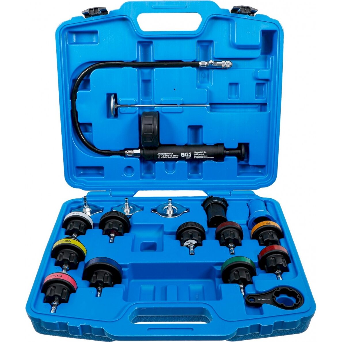 Radiatoriaus slėgio ir aušinimo sistemos testeris | 18 vnt. (8027)