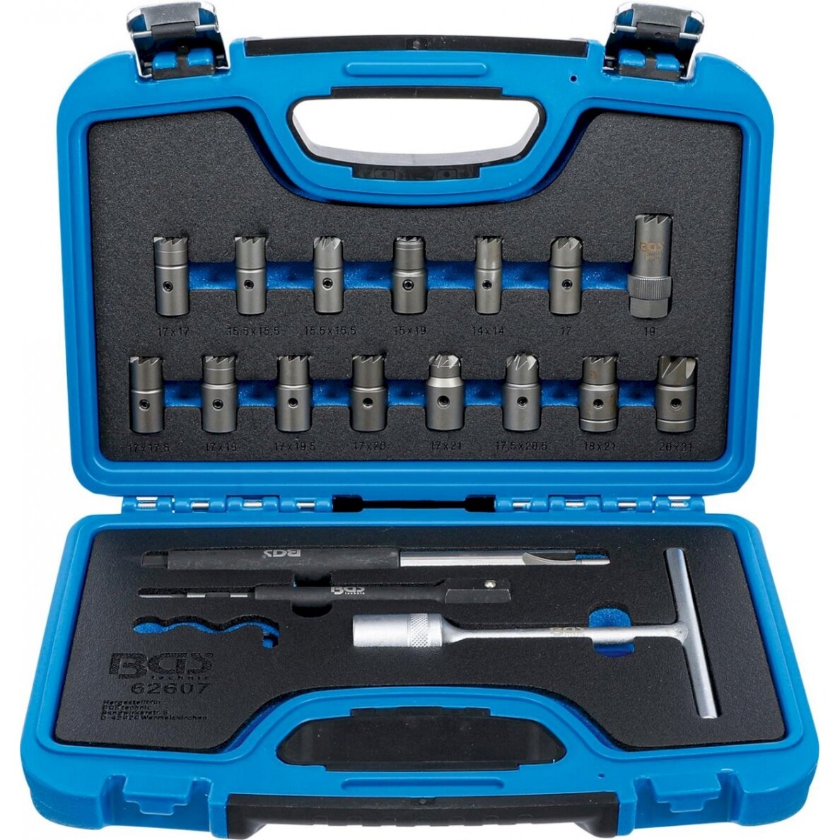 Raiberiai / frezos dyzelinių variklių purkštukams | 19 vnt. (62607) Raiberiai / frezos dyzelinių variklių purkštukams | 19 vnt. (62607)