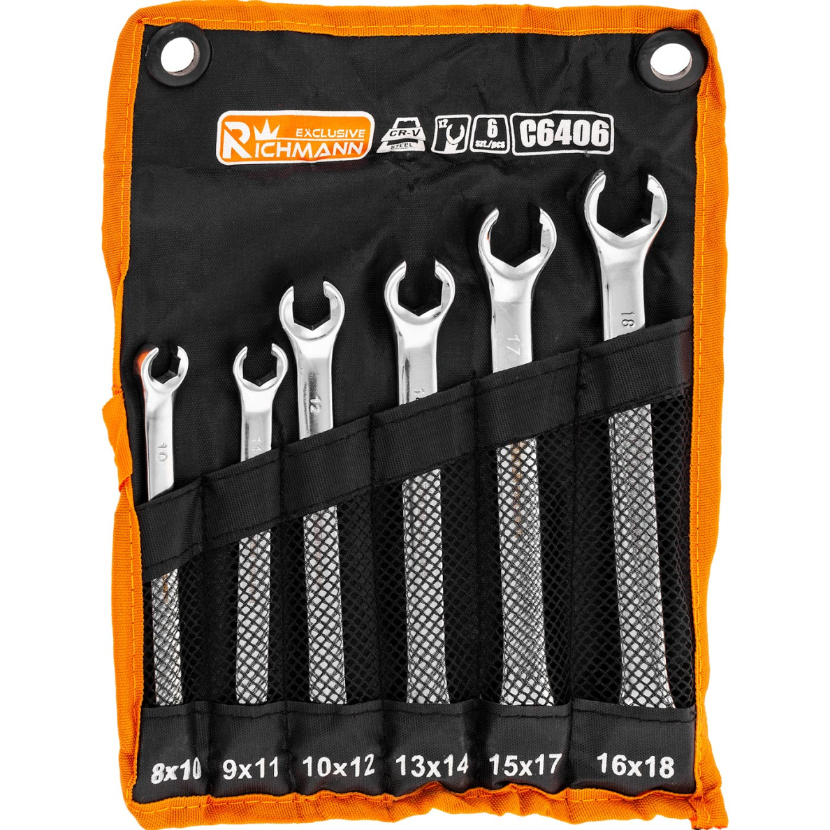 Raktai stabd. žarn. 8 mm - 18 mm, 6 vnt. Raktai stabd. žarn. 8 mm - 18 mm, 6 vnt.