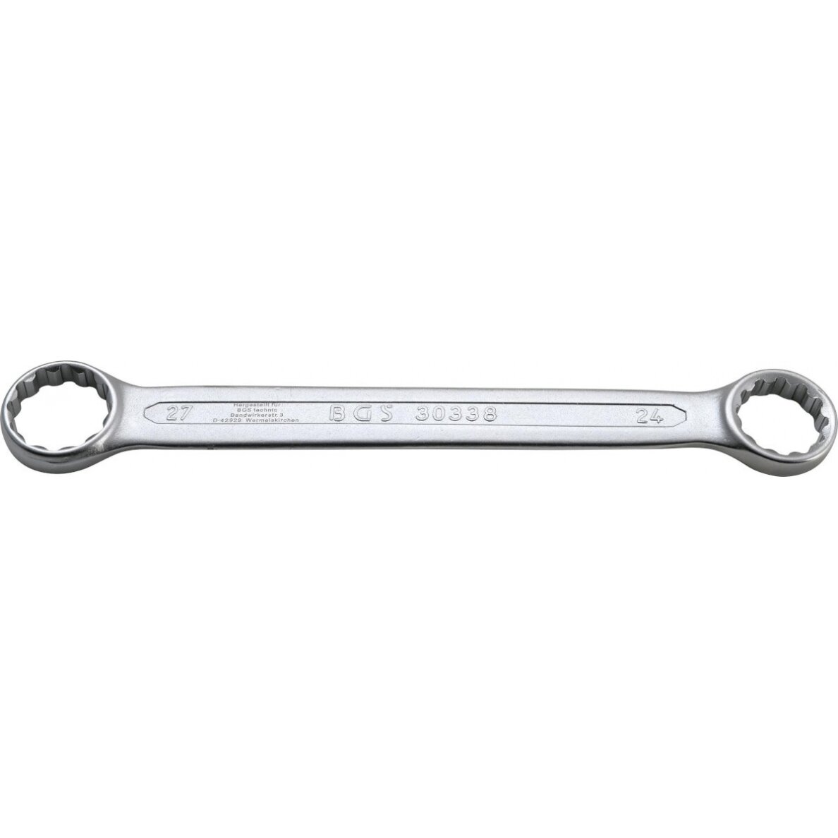 Raktas kilpinis dvipusis tiesus plokščias | 24 x 27 mm (30338) Raktas kilpinis dvipusis tiesus plokščias | 24 x 27 mm (30338)