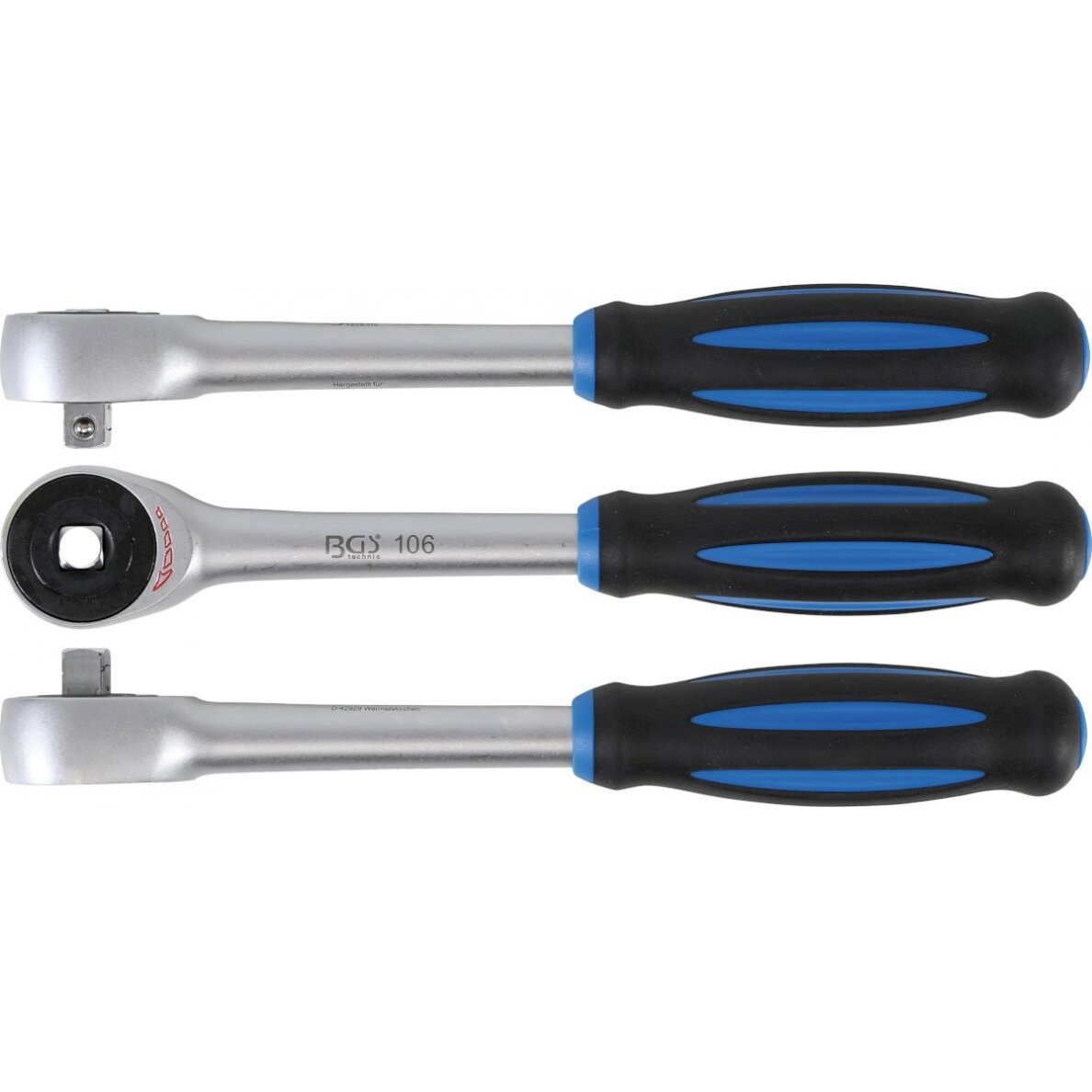 Rankena galvutėms terkšlinė | su rotacine rankena | 12.5 mm (1/2") (107) Rankena galvutėms terkšlinė | su rotacine rankena | 12.5 mm (1/2") (107)