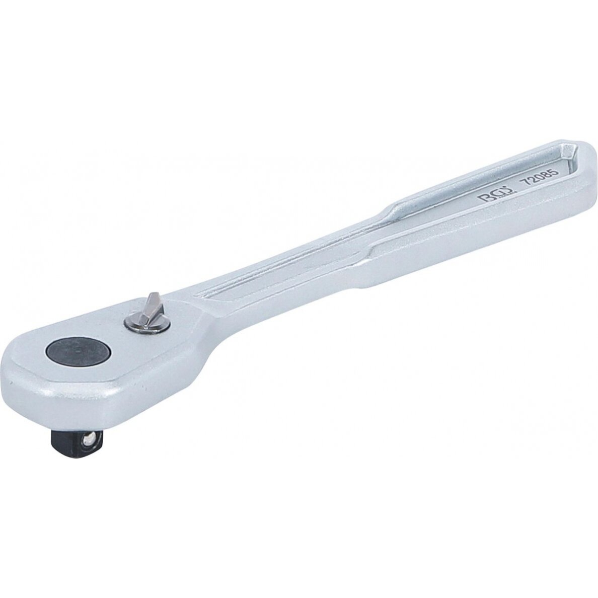 Rankena galvutėms terkšlinė | ypač plona | smulkūs dantukai | 6.3 mm (1/4") (72085) Rankena galvutėms terkšlinė | ypač plona | smulkūs dantukai | 6.3 mm (1/4") (72085)