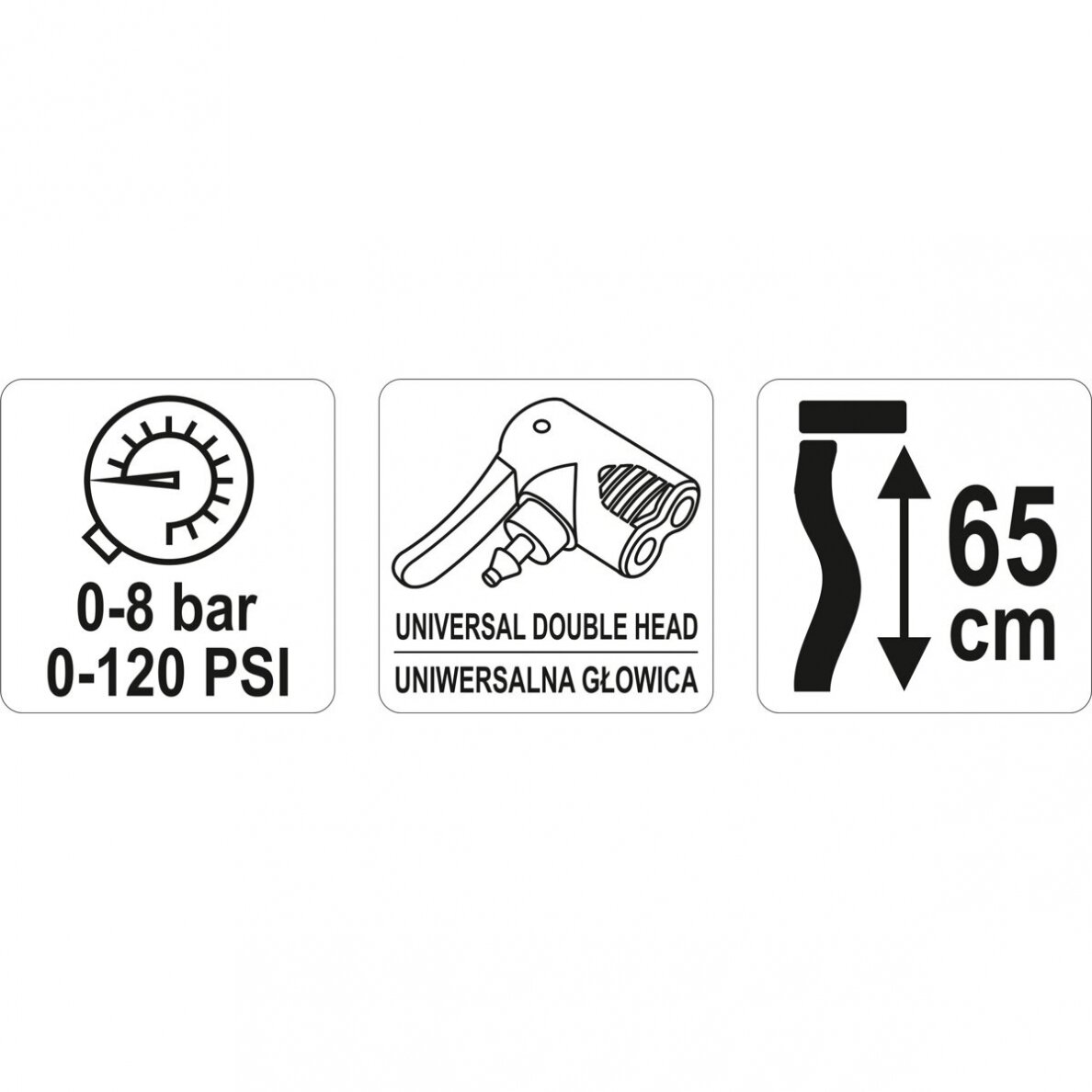 Rankinė pompa | su manometru (YT-73521) 2 Rankinė pompa | su manometru (YT-73521) 2