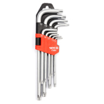 L tipo raktų rinkinys | ilgas tipas | T-Star (Torx) T10 - T50 | 9 vnt. (YT-0511)