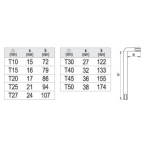 L tipo raktų rinkinys | ilgas tipas | T-Star (Torx) T10 - T50 | 9 vnt. (YT-0511)