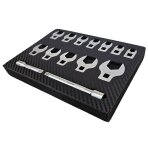 Raktai šoniniai dėkle 14vnt 3/8''10-24mm Raktai šoniniai dėkle 14vnt 3/8''10-24mm