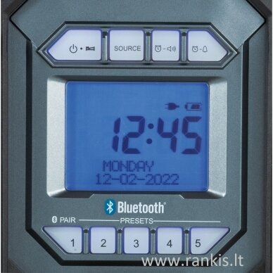 Radijas Makita DMR300 su Bluetooth ir integruotu akumuliatorių krovikliu 10.8-12-14.4-18V 5