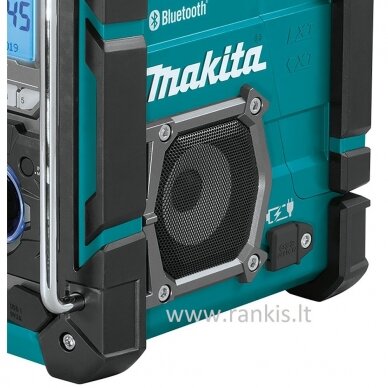Radijas Makita DMR300 su Bluetooth ir integruotu akumuliatorių krovikliu 10.8-12-14.4-18V 7